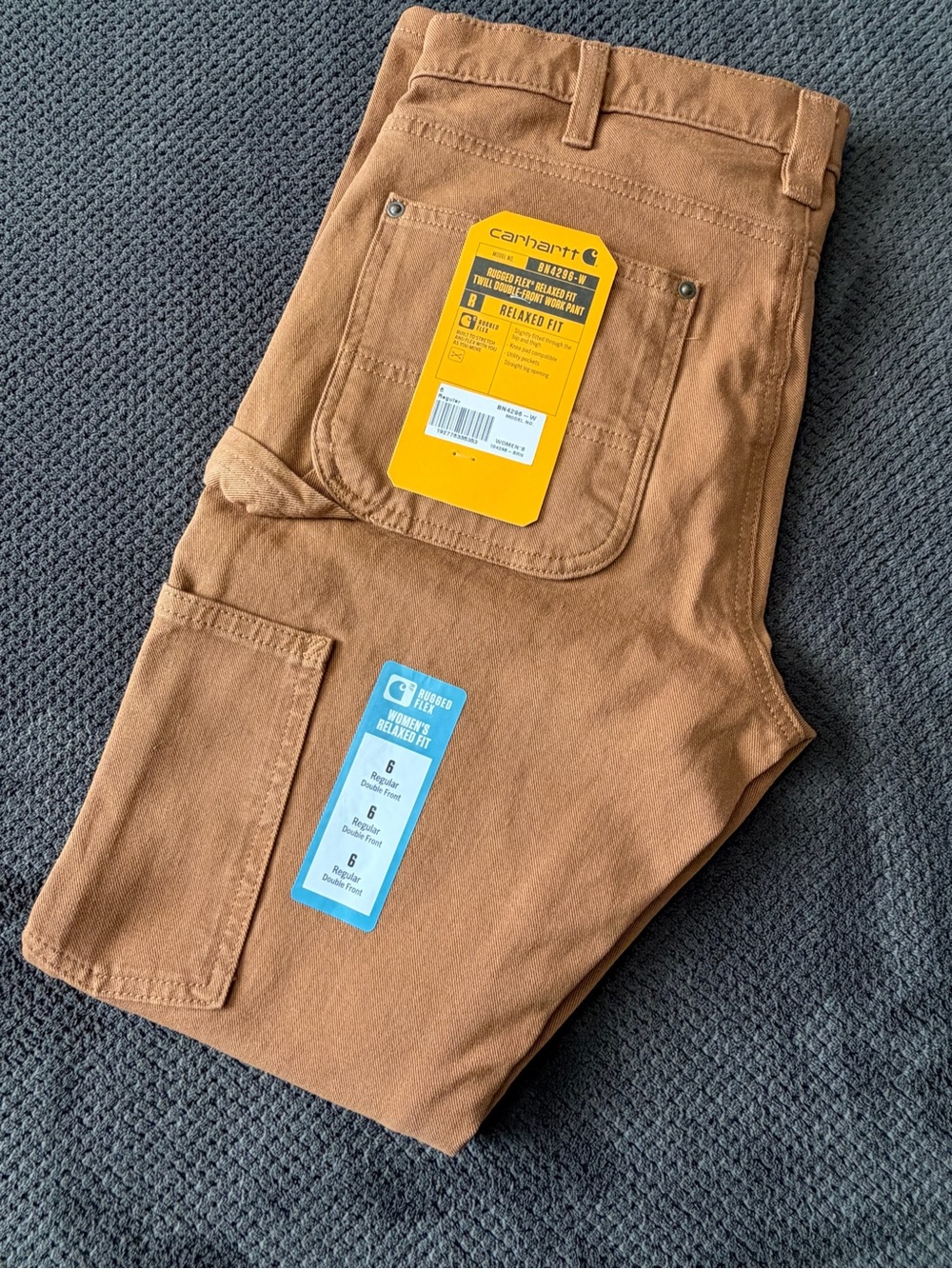 Carhartt Women's Rugged Flex Relax Fit Twill double knee work pants size 6